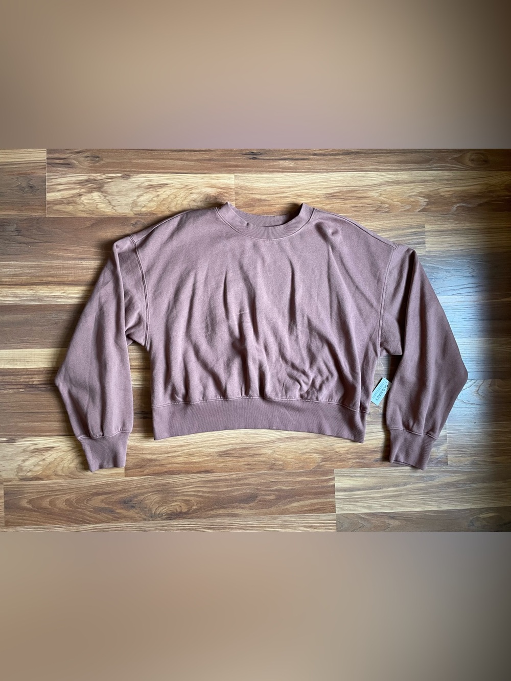 Old Navy NEW SoComfy Brown Cropped Crewneck Sweatshirt Women’s Size Medium
